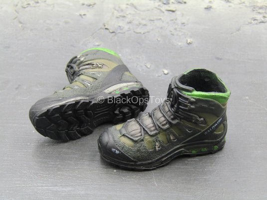 SMU Part XIII Recce Element - Brown & Green Combat Boots (Peg Type)