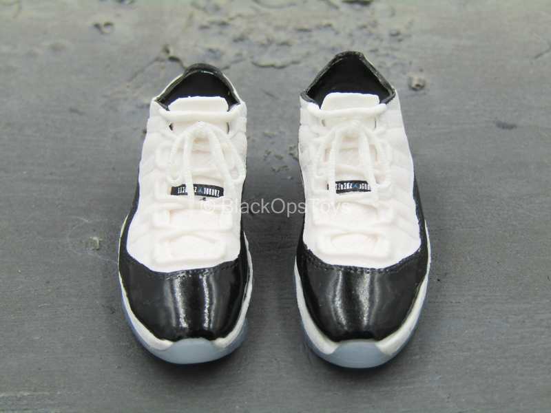 Load image into Gallery viewer, White, Black &amp; Purple Sneakers (Peg Type)
