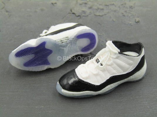 White, Black & Purple Sneakers (Peg Type)
