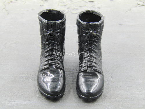 Terminator 2 - Sarah Connor - Black Combat Boots (Foot Type)