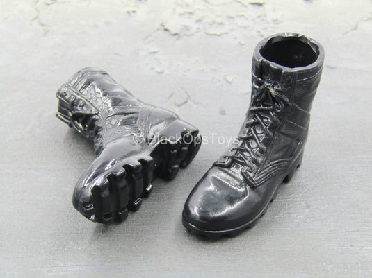 Terminator 2 - Sarah Connor - Black Combat Boots (Foot Type)
