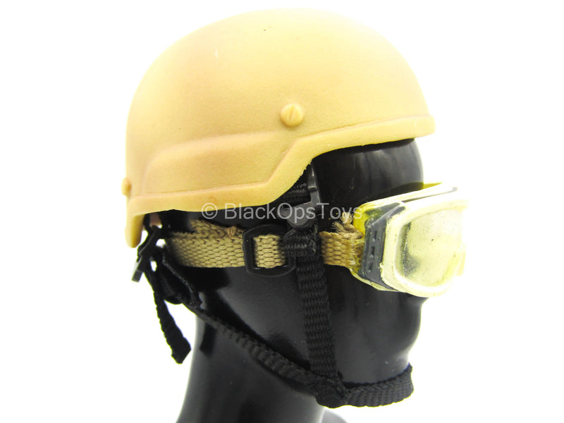 Load image into Gallery viewer, T.A.G. CEO - Chris Osman - Tan Helmet w/Goggles
