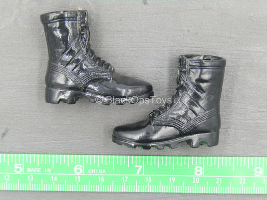 Terminator 2 - Sarah Connor - Black Combat Boots (Foot Type)