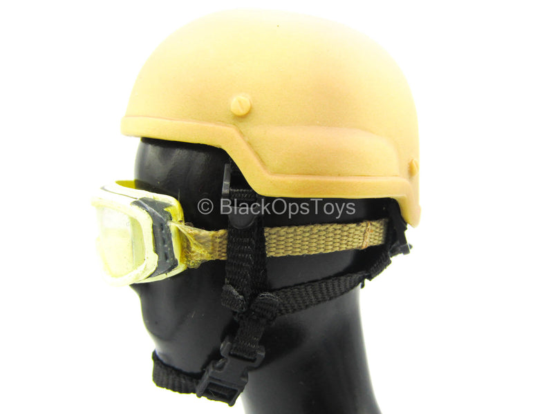 Load image into Gallery viewer, T.A.G. CEO - Chris Osman - Tan Helmet w/Goggles
