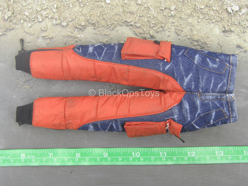Load image into Gallery viewer, Fashion Down - Weathered Orange &amp; Denim Pants
