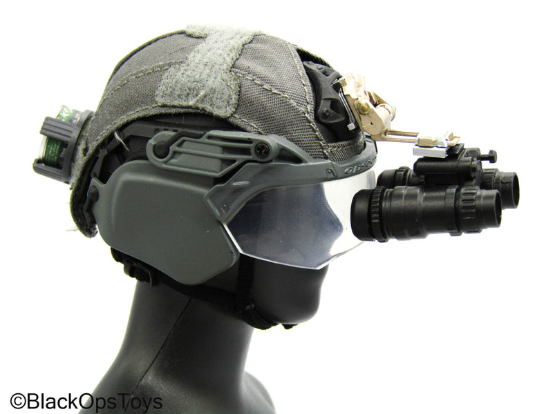 Load image into Gallery viewer, ZERT - AMG Juggernaut (Asia) - Wolf Grey Helmet w/Face Shield &amp; NVG
