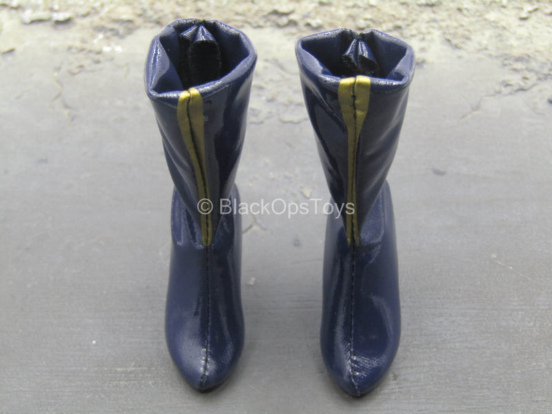 Load image into Gallery viewer, Dio Casshern - Blue Leather-Like High Heel Boots (Peg Type)
