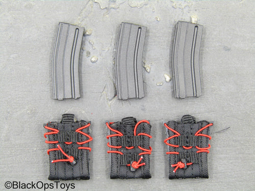 ZERT - Sniper Team - Black & Red Fast Mag Holsters w/Mags (x3)