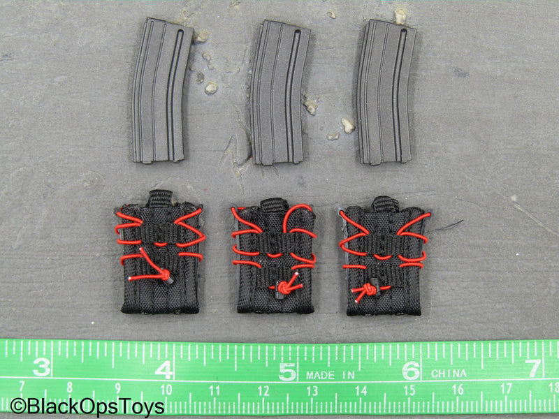 Load image into Gallery viewer, ZERT - Sniper Team - Black &amp; Red Fast Mag Holsters w/Mags (x3)
