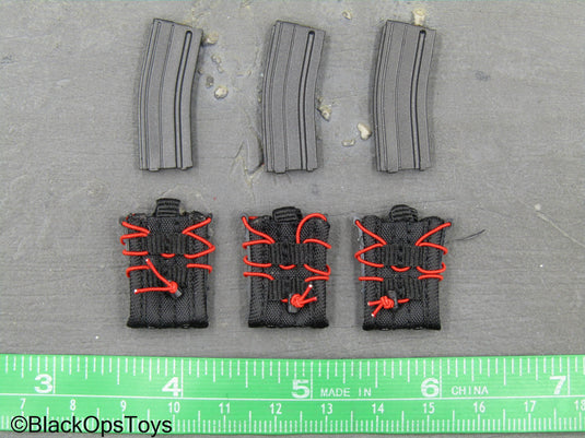 ZERT - Sniper Team - Black & Red Fast Mag Holsters w/Mags (x3)