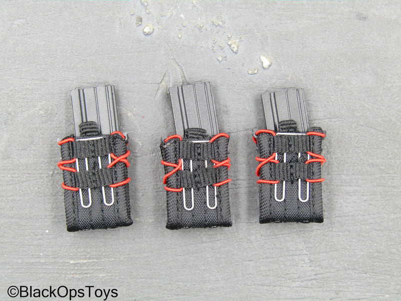 Load image into Gallery viewer, ZERT - Sniper Team - Black &amp; Red Fast Mag Holsters w/Mags (x3)
