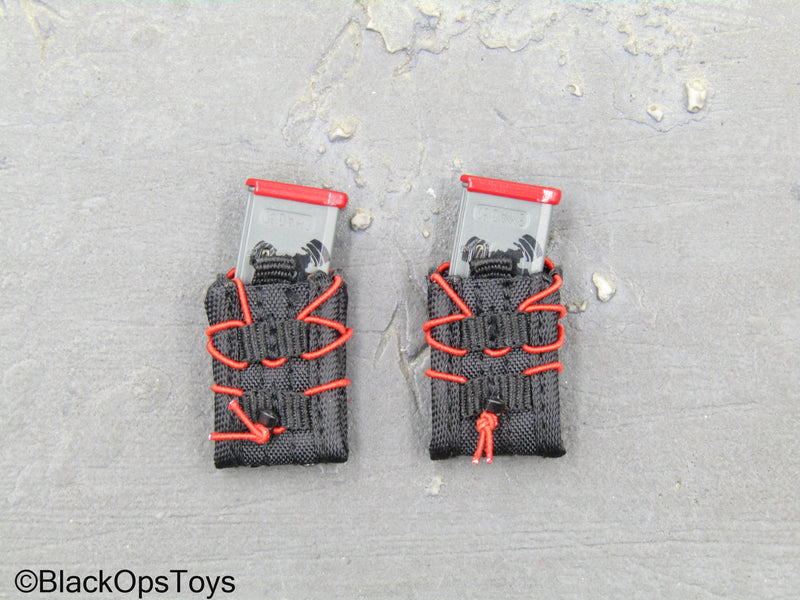 Load image into Gallery viewer, ZERT - Sniper Team - Black &amp; Red Fast Mag Holsters w/Mags (x2)
