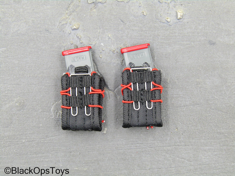 Load image into Gallery viewer, ZERT - Sniper Team - Black &amp; Red Fast Mag Holsters w/Mags (x2)
