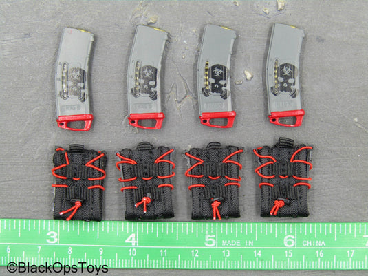 ZERT - Sniper Team - Black & Red Fast Mag Holsters w/Mags (x4)