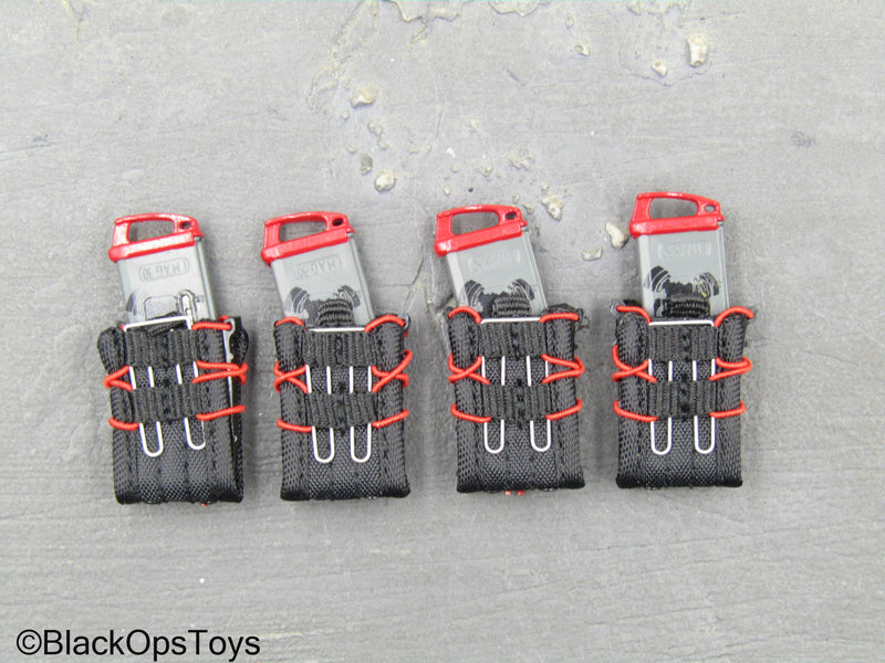 Load image into Gallery viewer, ZERT - Sniper Team - Black &amp; Red Fast Mag Holsters w/Mags (x4)
