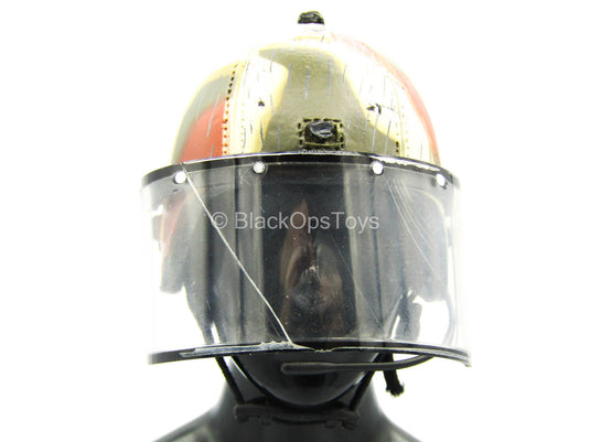Helmet w/Cracked Face Mask & Radio