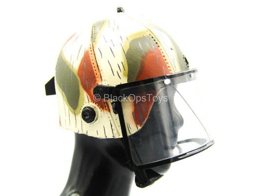 Helmet w/Cracked Face Mask & Radio