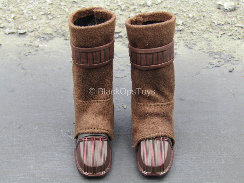 Load image into Gallery viewer, Star Wars - The Armor - Brown Female 2-Part Boots (Peg Type)

