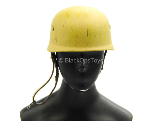 Tan Metal Helmet w/Strap