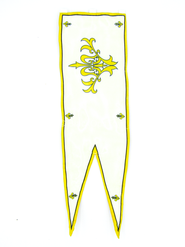 Crown Knight - Silver & Gold Like Flag w/Metal Pole