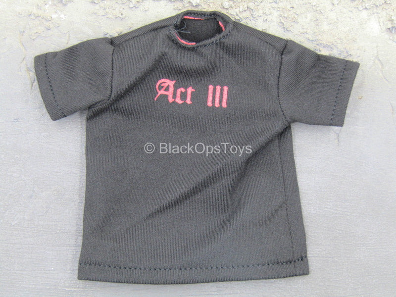 black shirt with pink writing