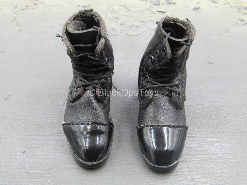 Load image into Gallery viewer, Pakistan Brothers Guard - Black Leather Like Boots (Foot Type)
