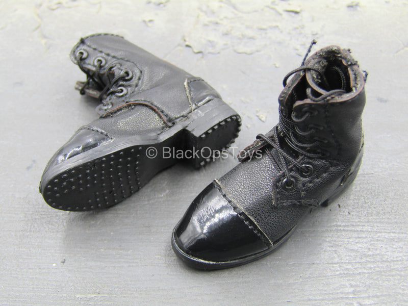 Load image into Gallery viewer, Pakistan Brothers Guard - Black Leather Like Boots (Foot Type)
