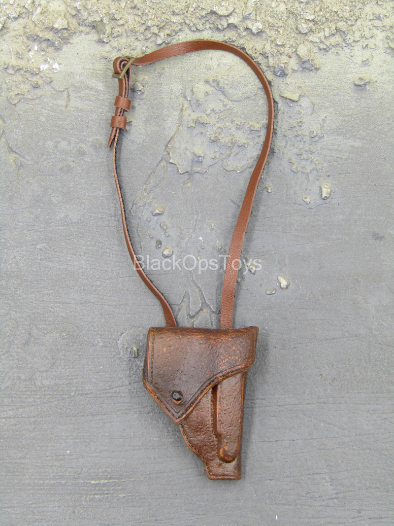 Load image into Gallery viewer, WWII - Japanese - Brown Pistol Holster w/Leather Like Strap
