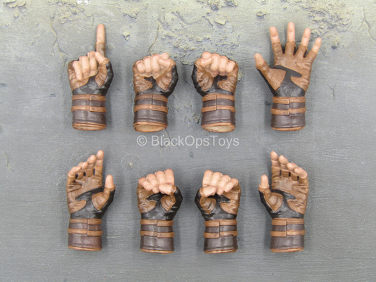 Captain America - Male Brown Gloved Hand Set (x8)