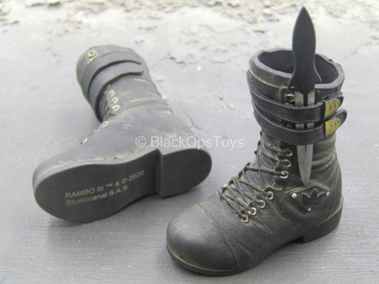 Rambo III - Black Boots w/Knife (Peg Type)