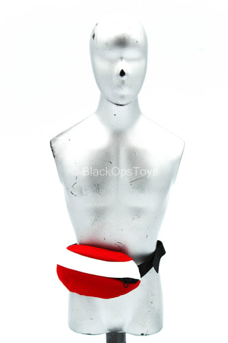 Female Womens Sport Casual Clothing - Red & White Fanny Pack