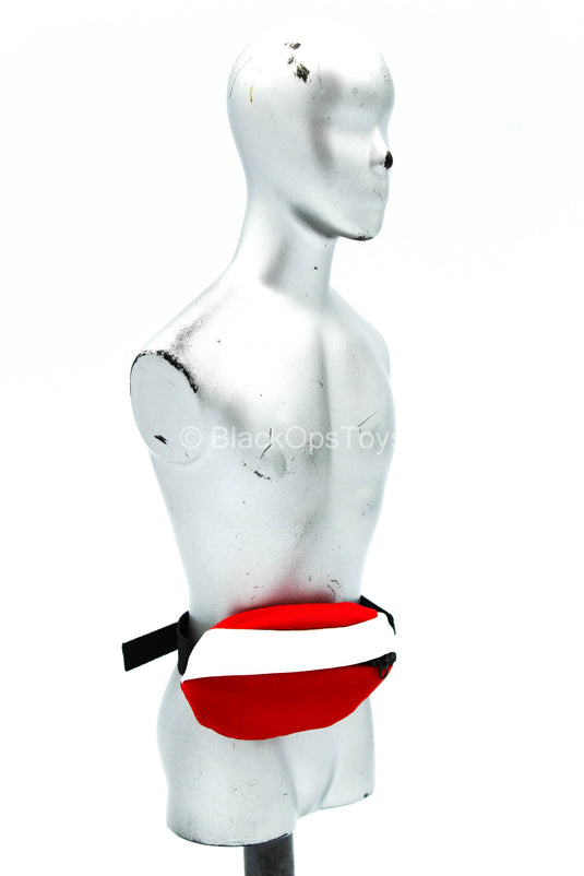 Female Womens Sport Casual Clothing - Red & White Fanny Pack