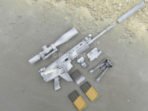 NSW Winter Warfare - FN MK17 SCAR-H w/Attachments (Snow Camo Spray)