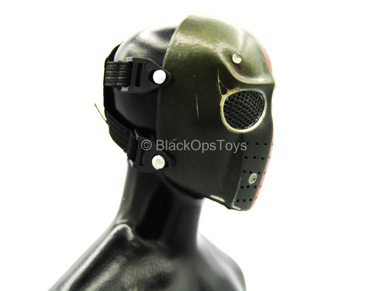 Load image into Gallery viewer, Hot Mask Collection - Green Face Mask w/Red Stripe
