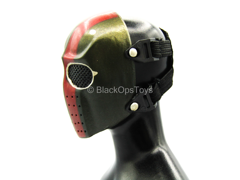 Load image into Gallery viewer, Hot Mask Collection - Green Face Mask w/Red Stripe
