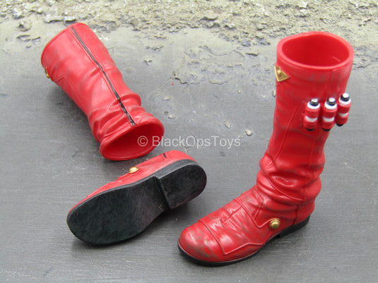 Super Kosei - Red 2-Part Boots (Peg Type)