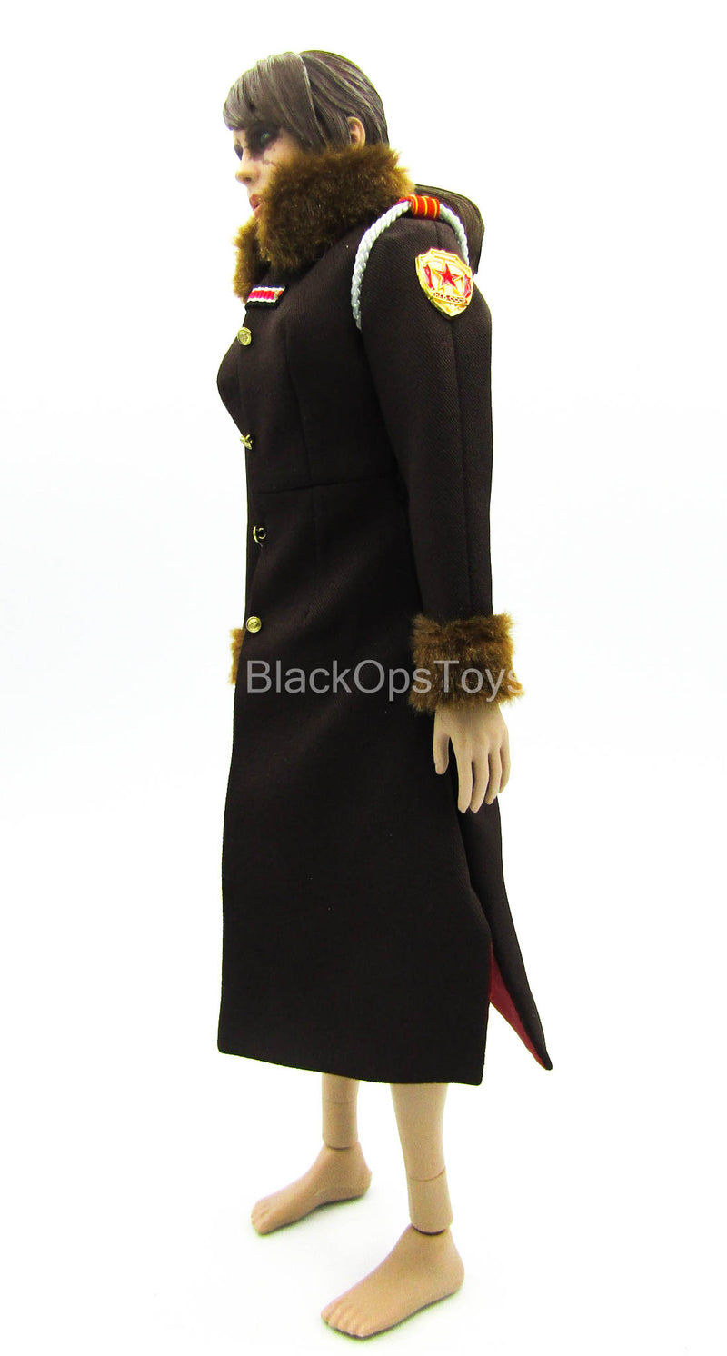 Load image into Gallery viewer, Red Alert Soviet Female Officer - Brown Military Trench Coat
