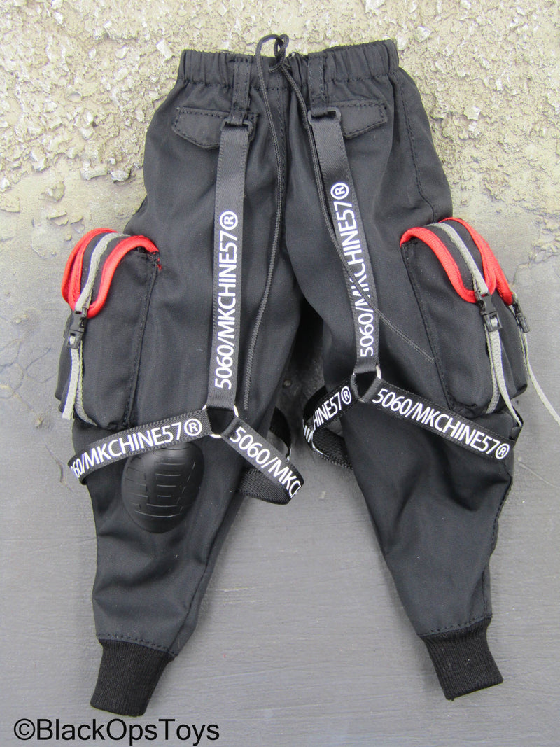 Load image into Gallery viewer, Zone Vigilante - Black Techwear Pants w/Straps &amp; Pouches
