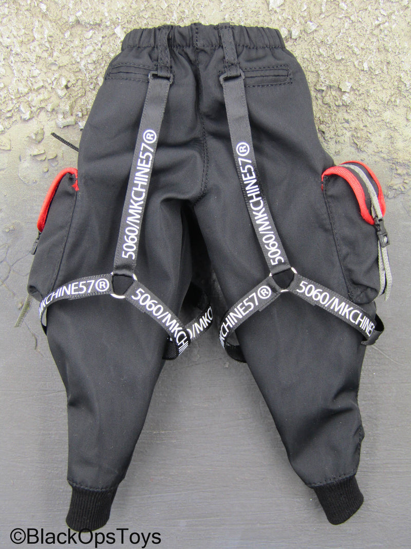 Load image into Gallery viewer, Zone Vigilante - Black Techwear Pants w/Straps &amp; Pouches
