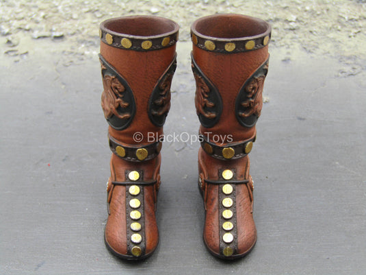 Persian Cavalry - Brown Detailed Boots (Peg Type)