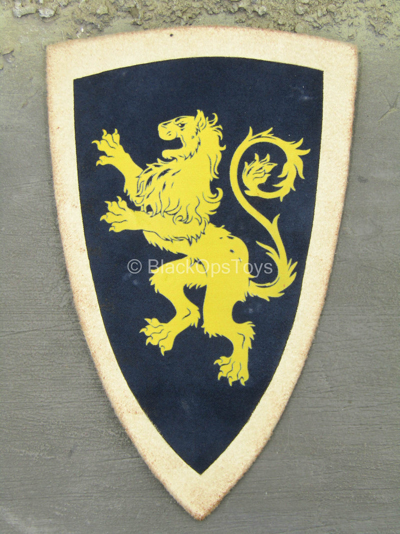 Load image into Gallery viewer, Malta Knights - Templar - Blue &amp; Yellow Wood Shield
