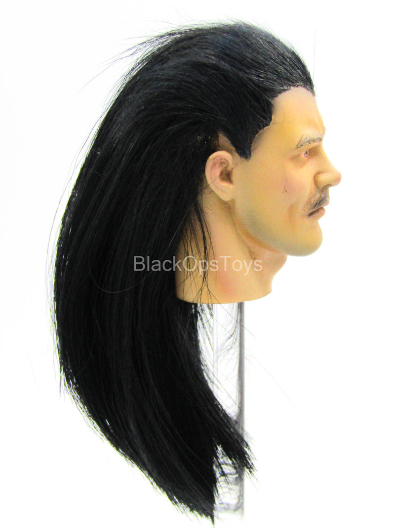 Load image into Gallery viewer, Asian Male Head Sculpt w/Rooted Hair &amp; Blue Scarf
