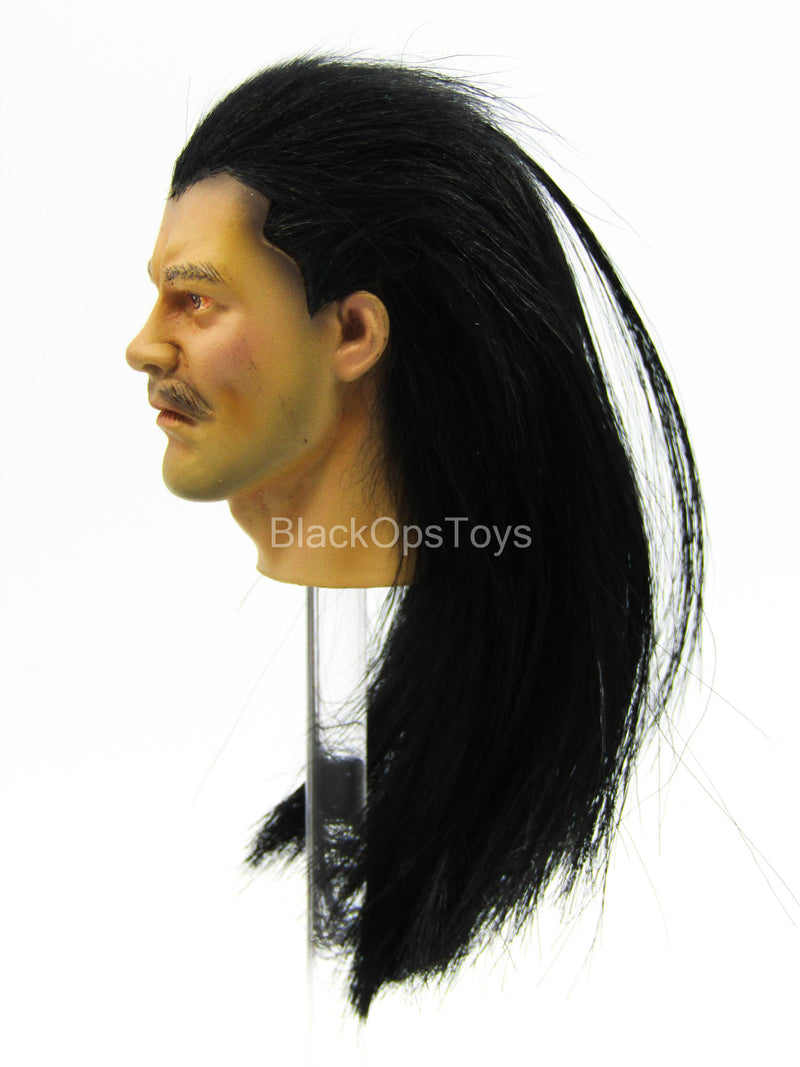 Load image into Gallery viewer, Asian Male Head Sculpt w/Rooted Hair &amp; Blue Scarf
