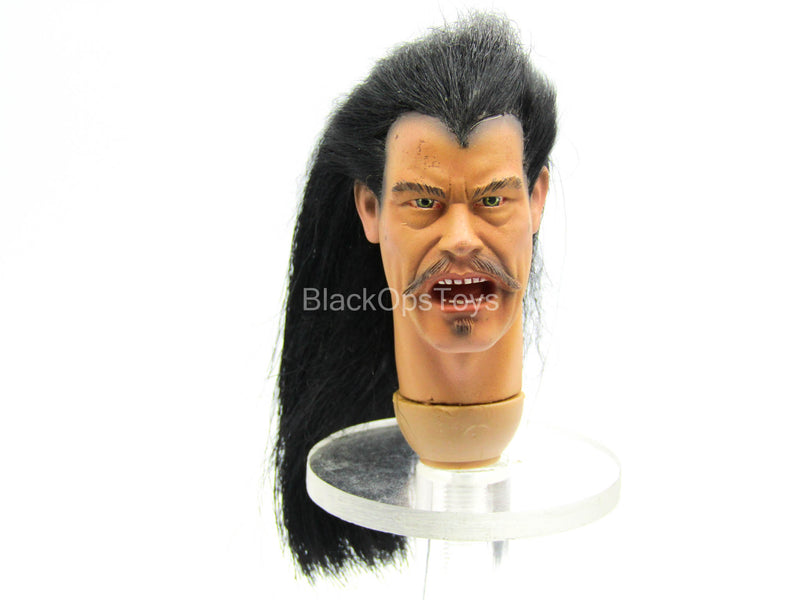 Load image into Gallery viewer, Asian Male Head Sculpt w/Rooted Hair &amp; Blue Scarf
