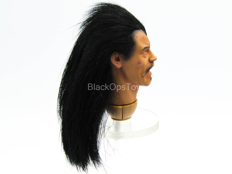 Load image into Gallery viewer, Asian Male Head Sculpt w/Rooted Hair &amp; Blue Scarf
