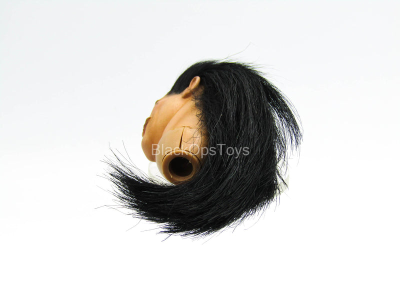 Load image into Gallery viewer, Asian Male Head Sculpt w/Rooted Hair &amp; Blue Scarf
