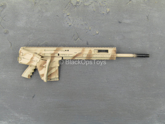 RIFLE - Striped Desert Camo Scar-H w/Folding & Extending Stock