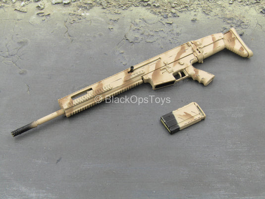 RIFLE - Striped Desert Camo Scar-H w/Folding & Extending Stock