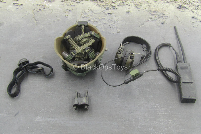 US Rangers Snakeskin Camo Helmet w/Radio Set BlackOpsToys