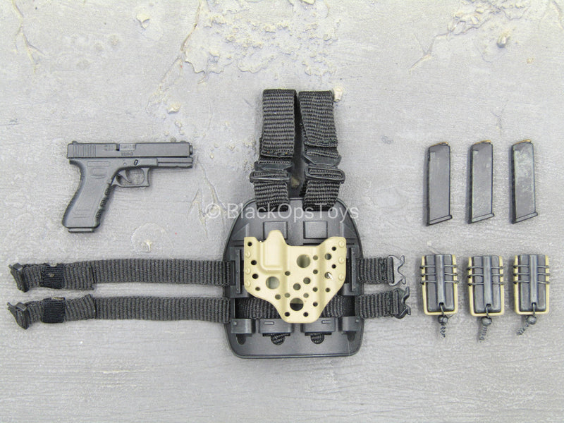 Load image into Gallery viewer, The Mercenary - 9mm Pistol w/Drop Leg Holster &amp; Mag Set
